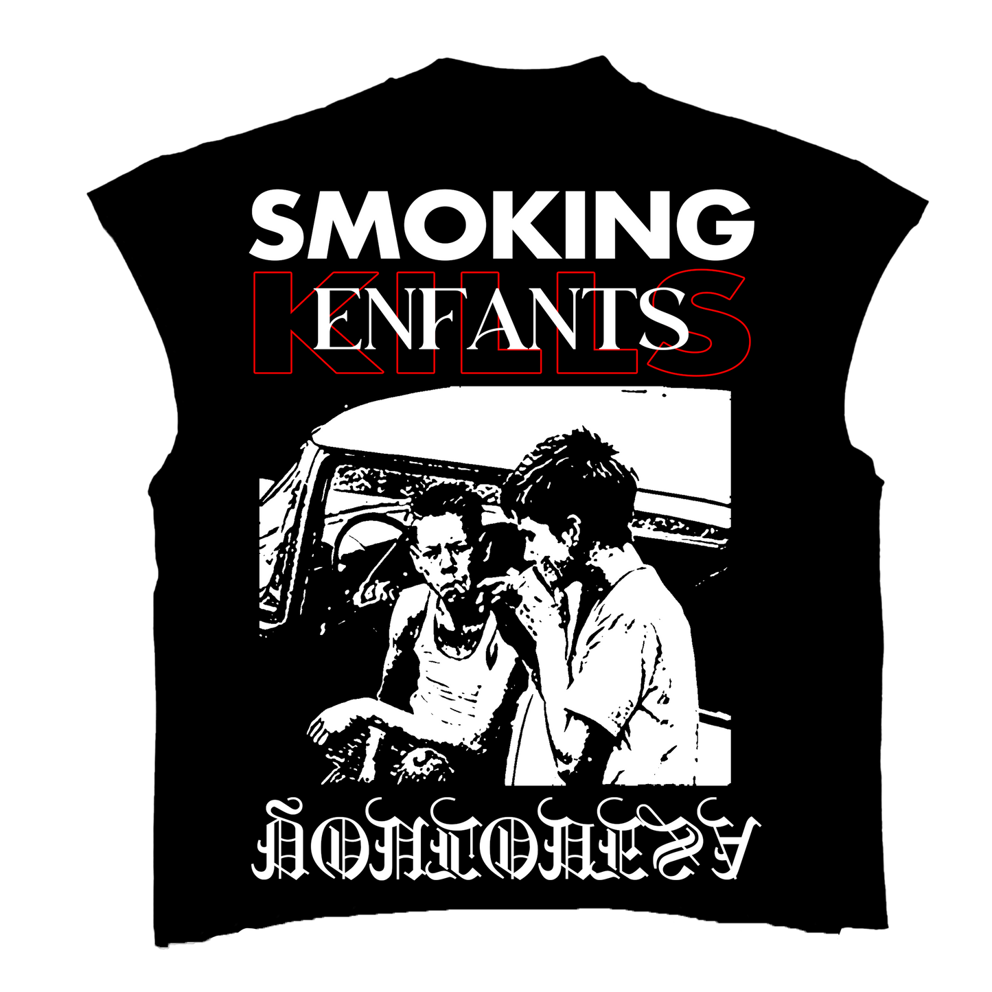 YLSA SMOKING KILLS RED BLACK TEE