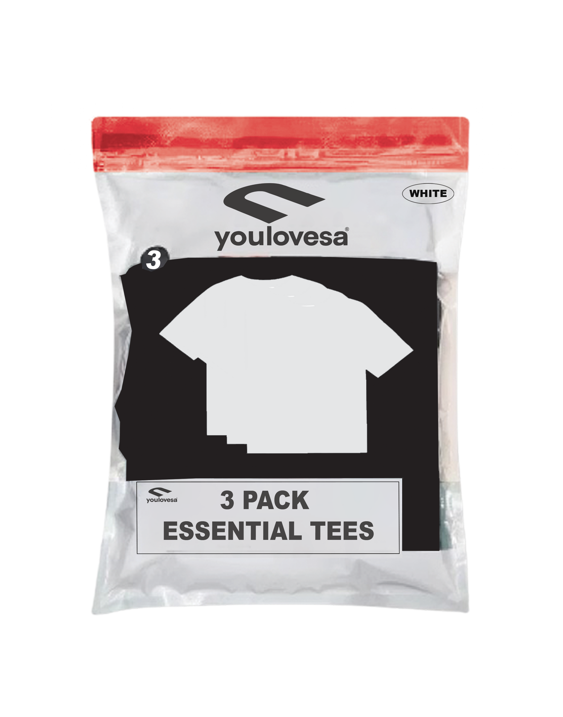 3 PACK ESSENTIAL TEE / WHITE