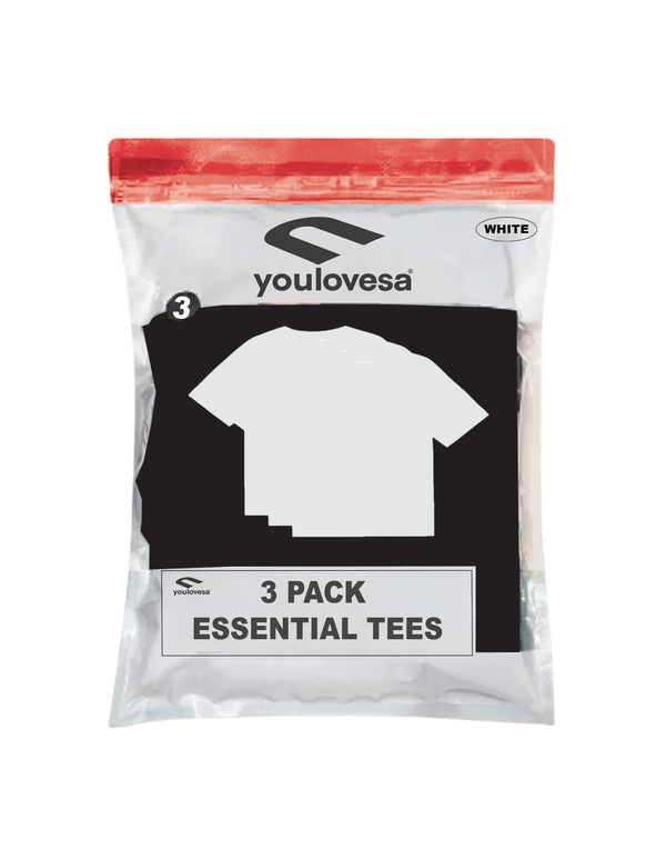 3 PACK ESSENTIAL TEE / WHITE