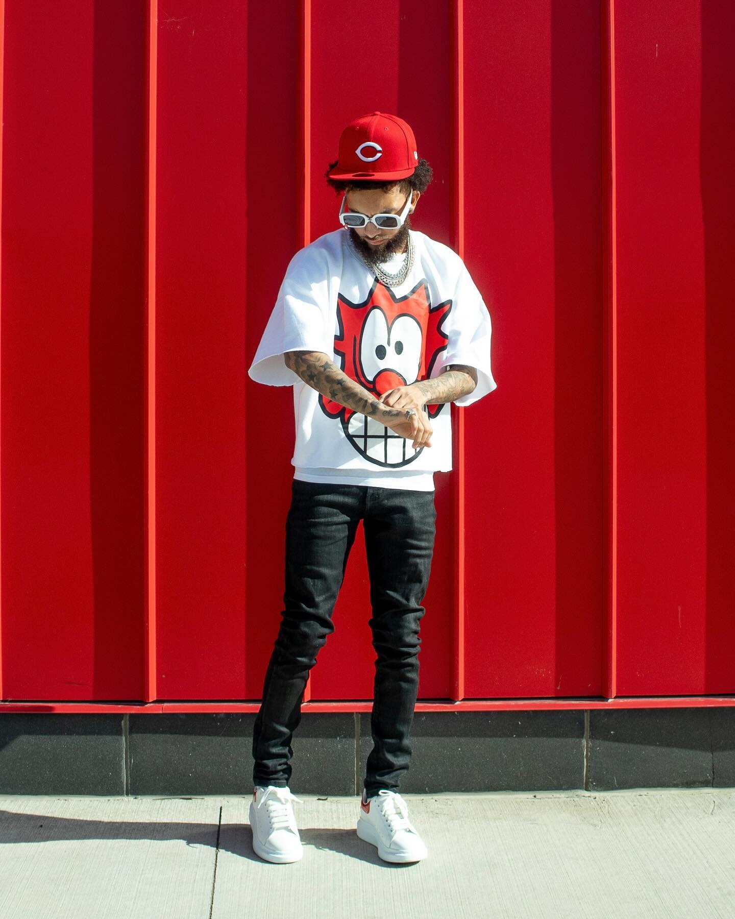 ATL GLITCH RED WHITE TEE