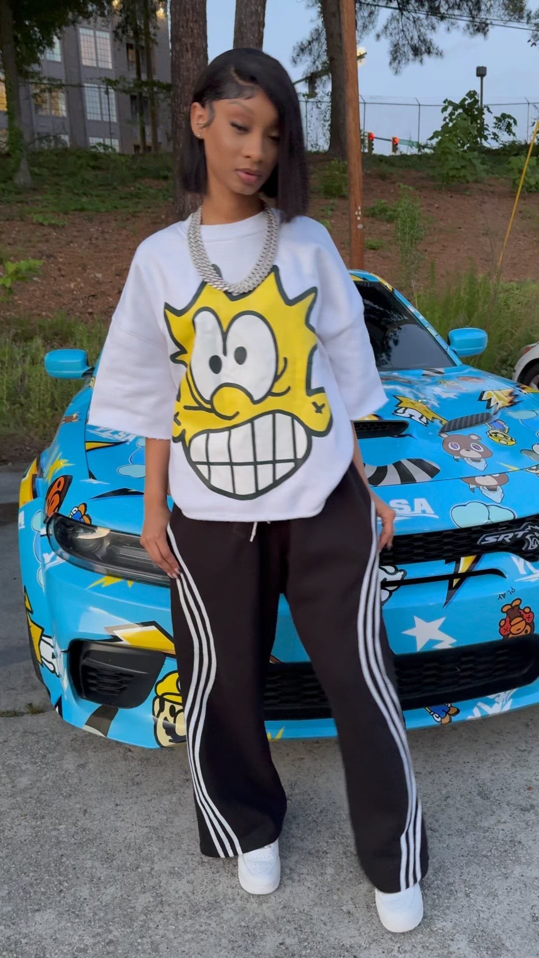 ATL GLITCH YELLOW WHITE TEE