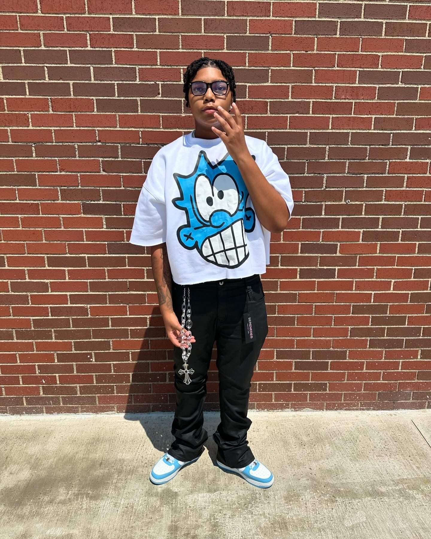 ATL GLITCH BLUE WHITE TEE