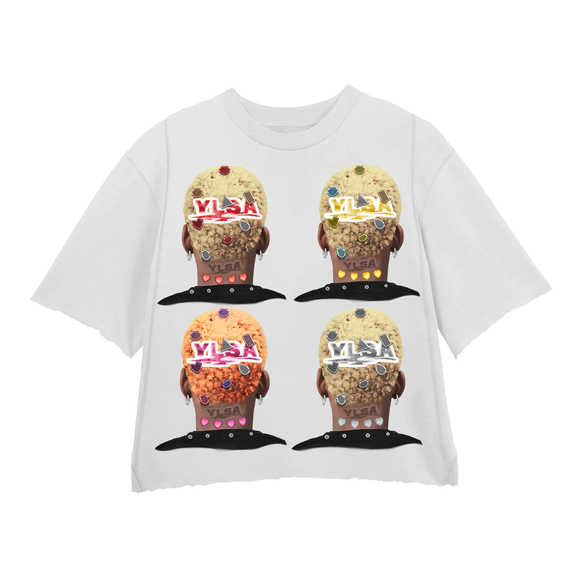 WHITE QUADRUPLE 2K HEADS TEE