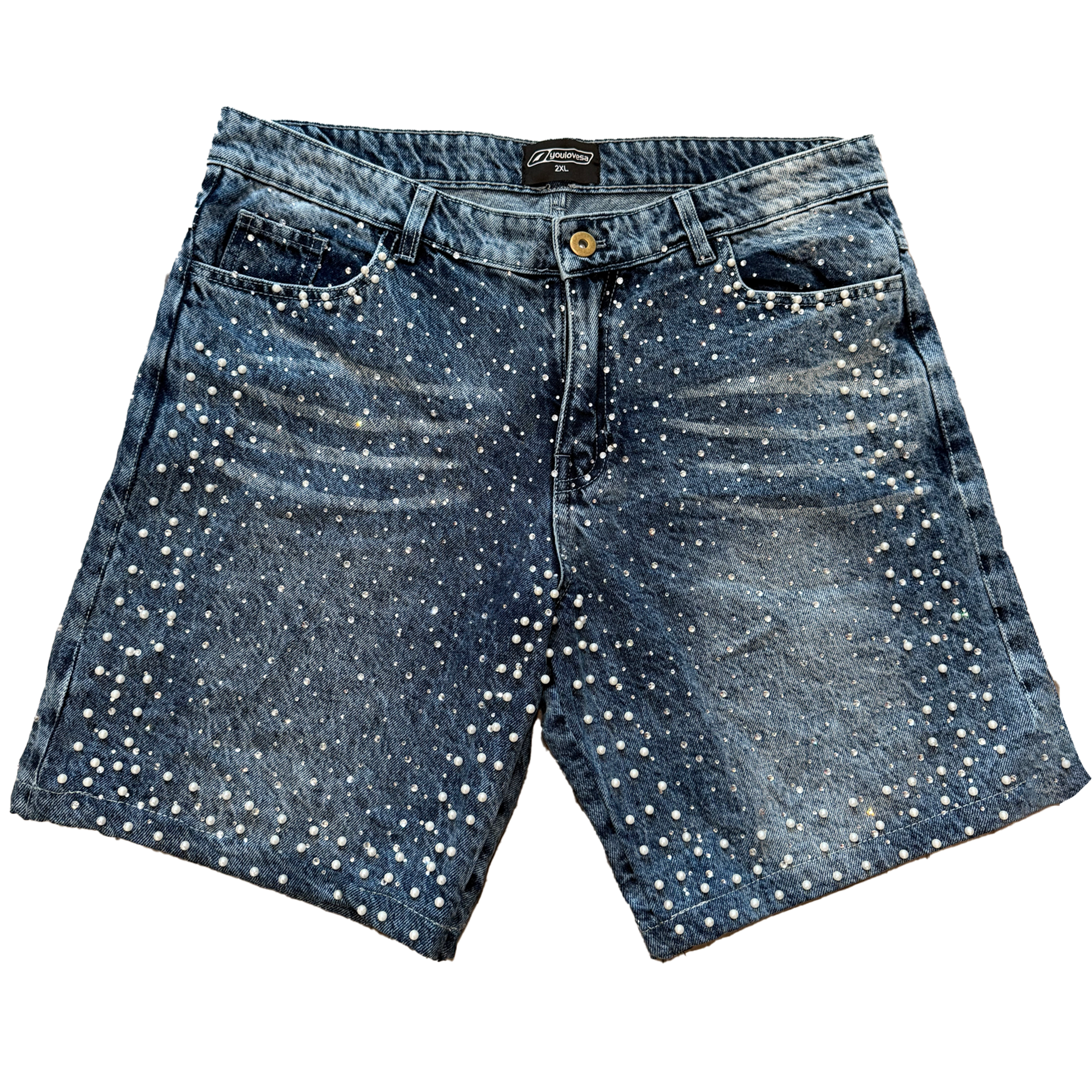 VINTAGE YOULOVESA 007 INDIGO WASH PEARL JORTS