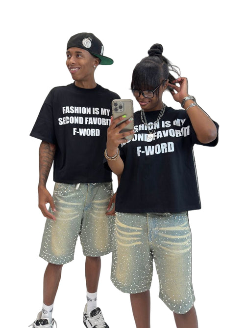 VINTAGE YOULOVESA 007 LIGHT WASH PEARL JORTS