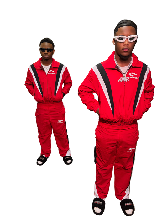YLSA ZEBRA RED, BLACK AND WHITE TRACKSUIT