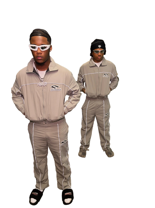 YLSA 007 GREY REFFLECTIVE TRACKSUIT