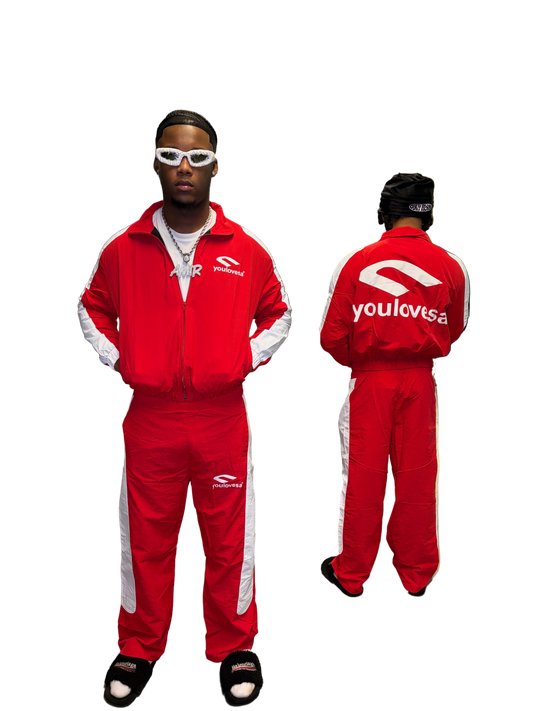 YLSA RED ESSENTIAL TRACKSUIT