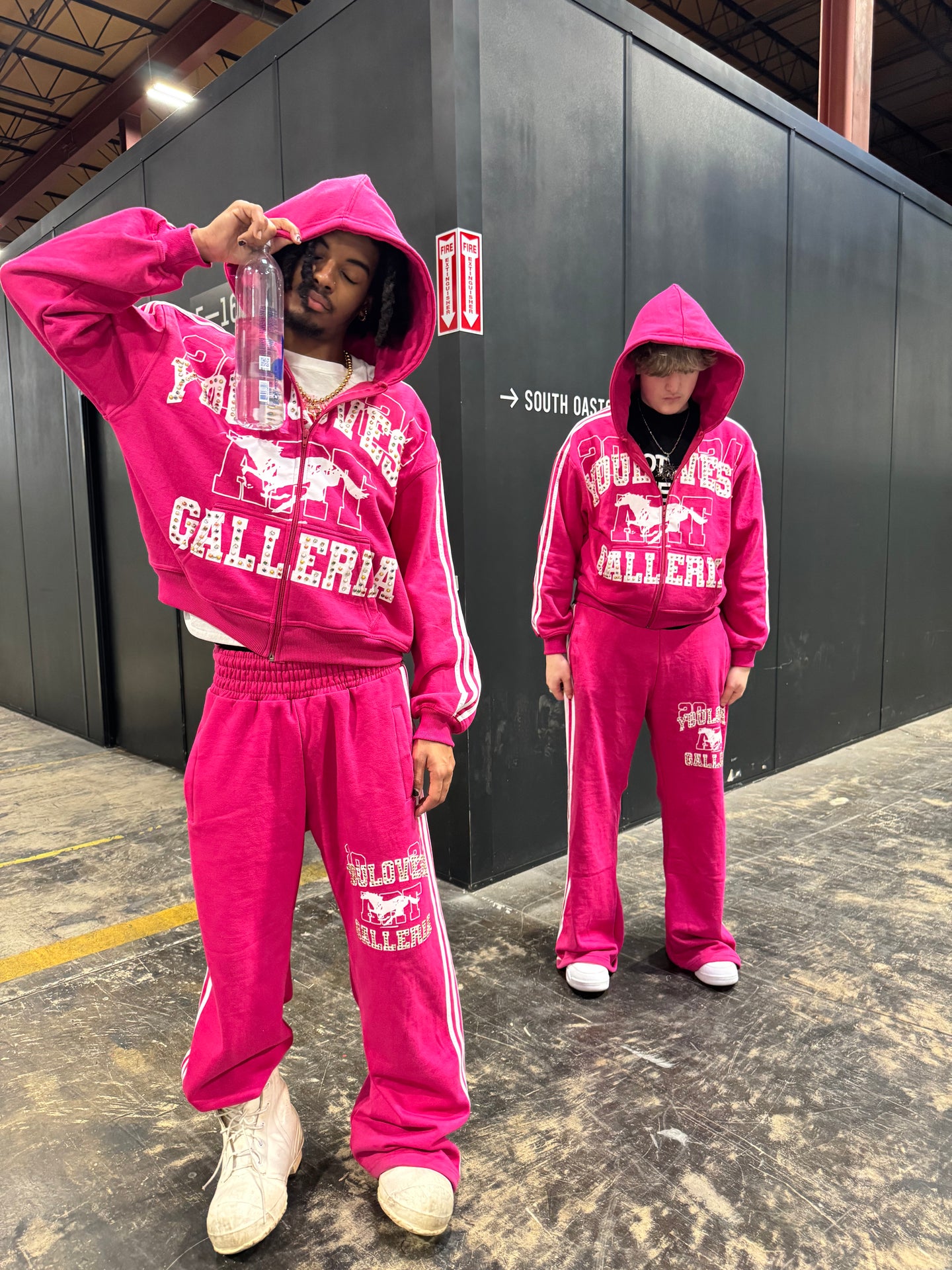 YLSA PINK RHINESTONE BALL HOG SWEATPANTS