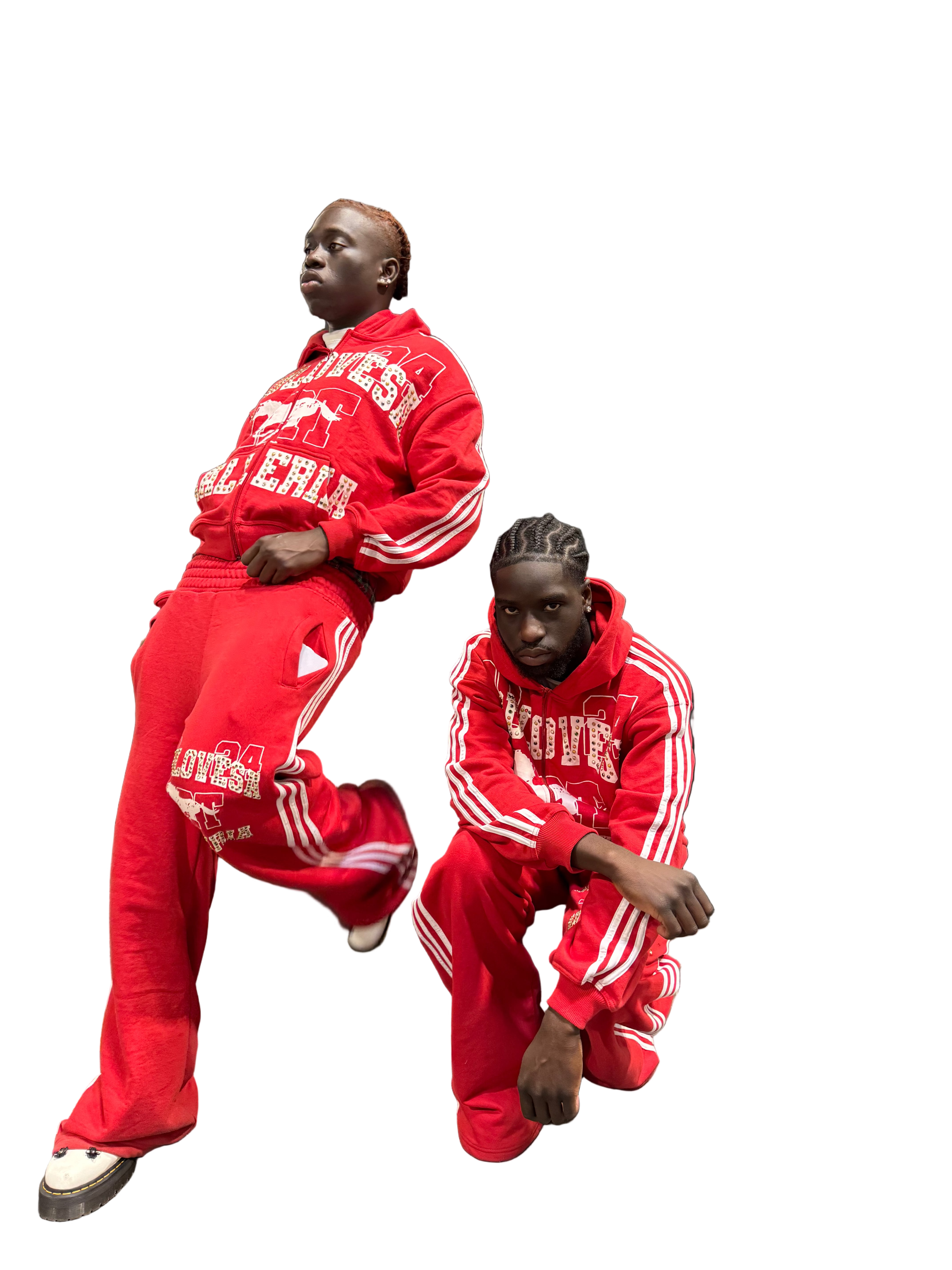 YLSA RED RHINESTONE BALL HOG HOODIE