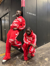 YLSA RED RHINESTONE BALL HOG HOODIE
