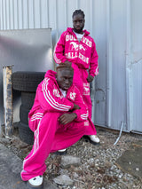 YLSA PINK RHINESTONE BALL HOG HOODIE