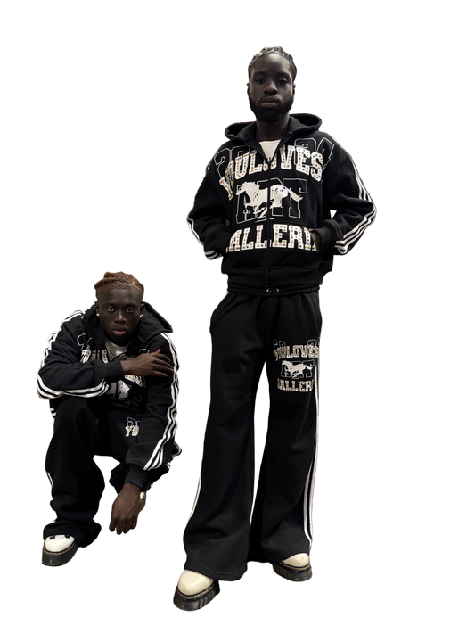 YLSA BLACK RHINESTONE BALL HOG HOODIE