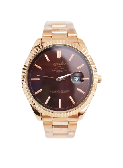 GOLD BROWN YLSA DAYDATE WATCH
