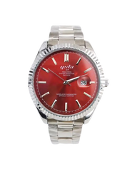 SILVER RED YLSA DAYDATE WATCH