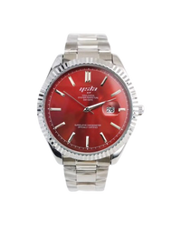 SILVER RED YLSA DAYDATE WATCH