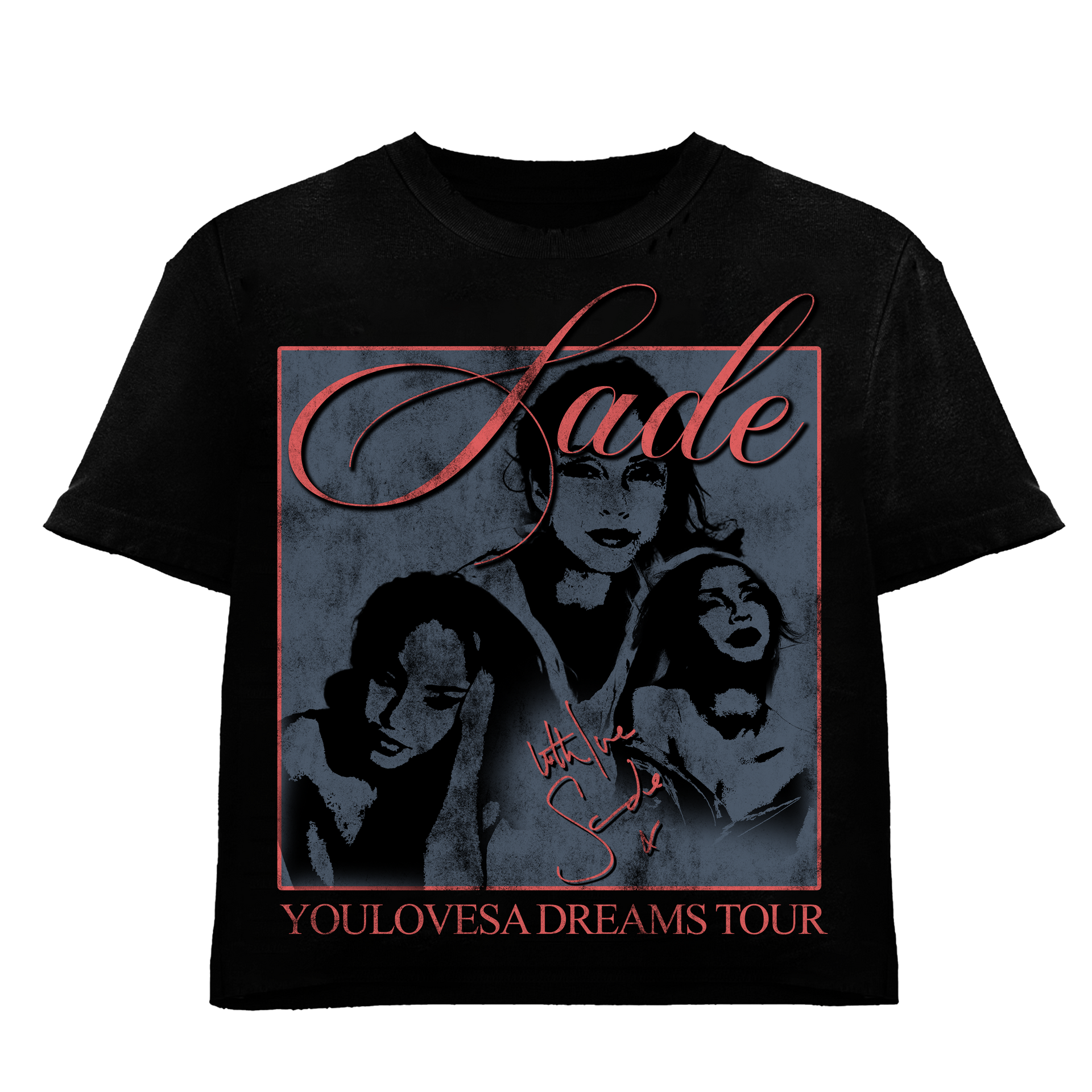 YLSA SADE DREAMS TOUR RED BLACK TEE