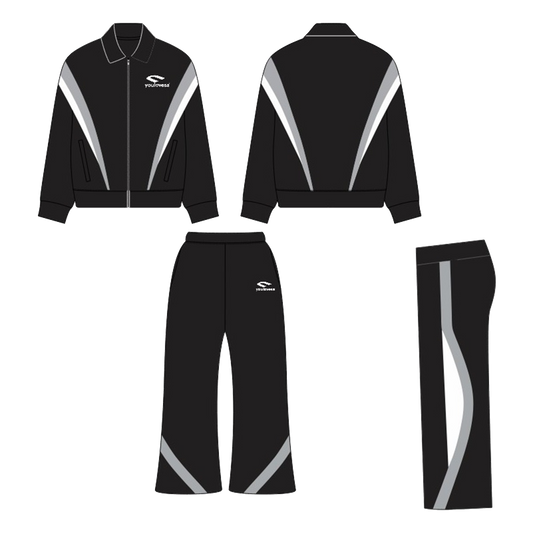 YLSA ZEBRA BLACK, WHITE AND GREY TRACKSUIT