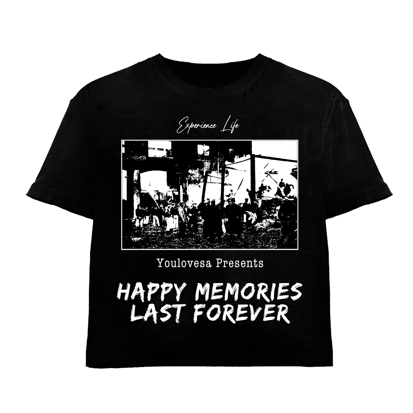 YLSA HAPPY MEMORIES WHITE BLACK TEE