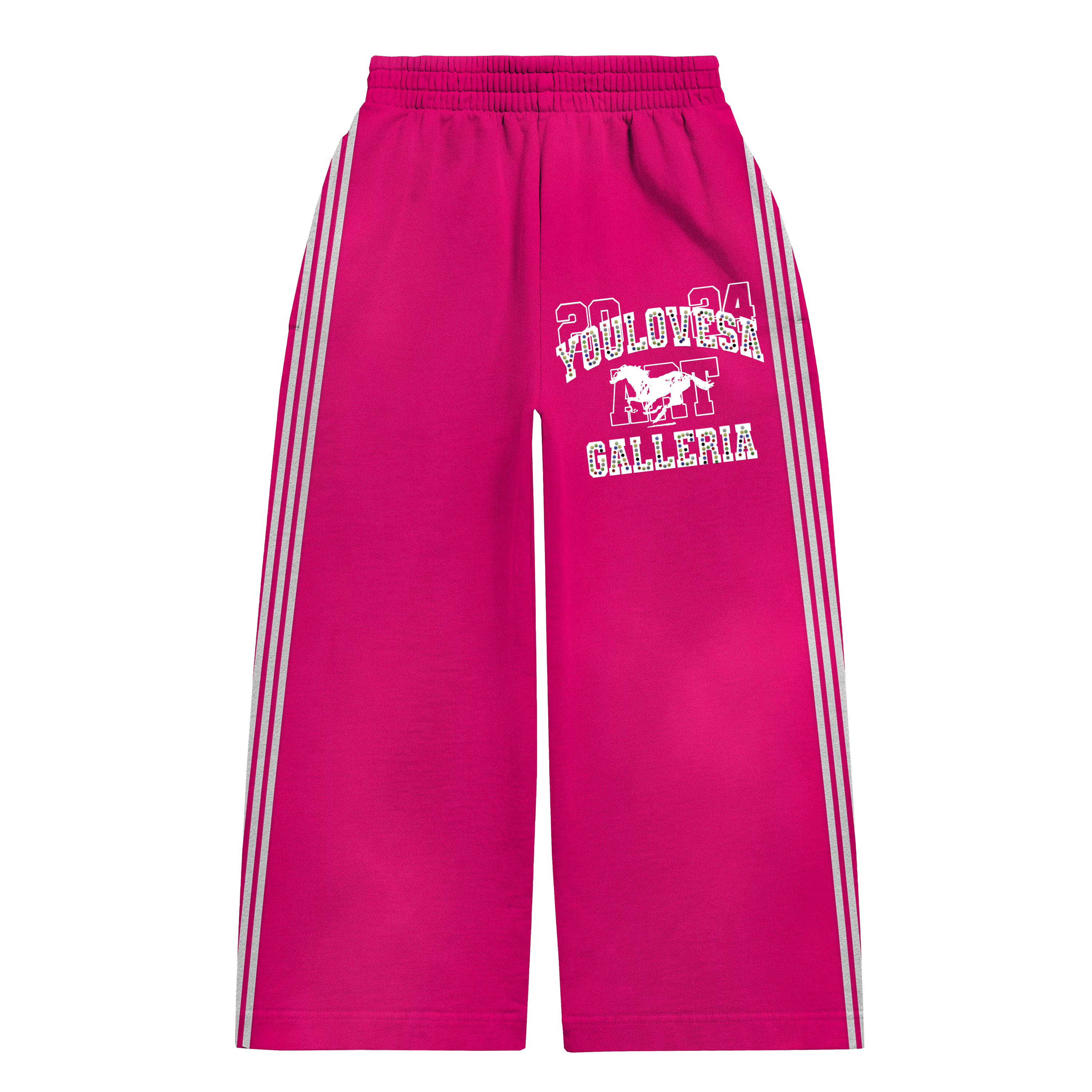 YLSA PINK RHINESTONE BALL HOG SWEATPANTS