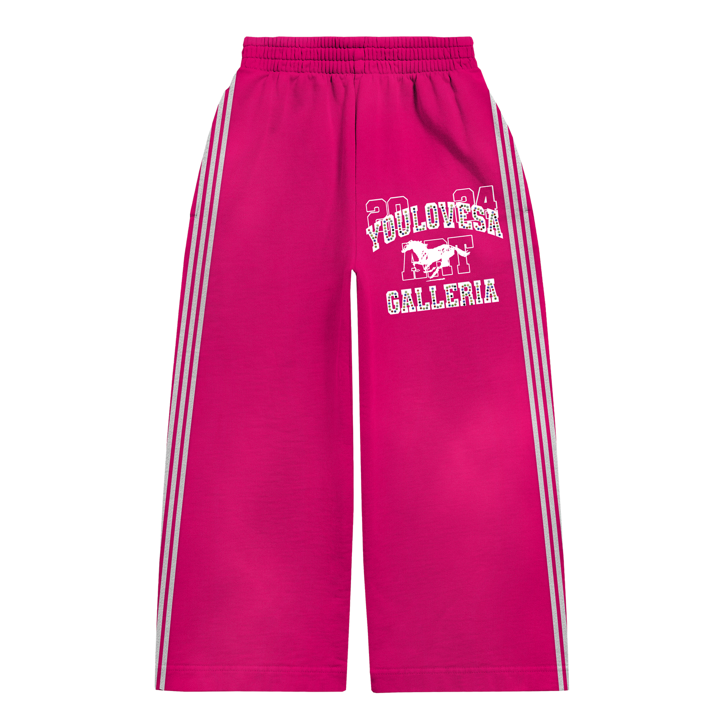 YLSA PINK RHINESTONE BALL HOG SWEATPANTS