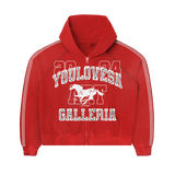 YLSA RED RHINESTONE BALL HOG HOODIE