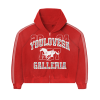 YLSA RED RHINESTONE BALL HOG HOODIE