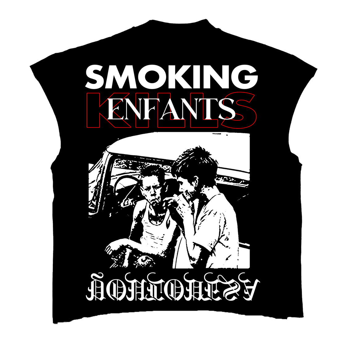 YLSA SMOKING KILLS RED BLACK TEE