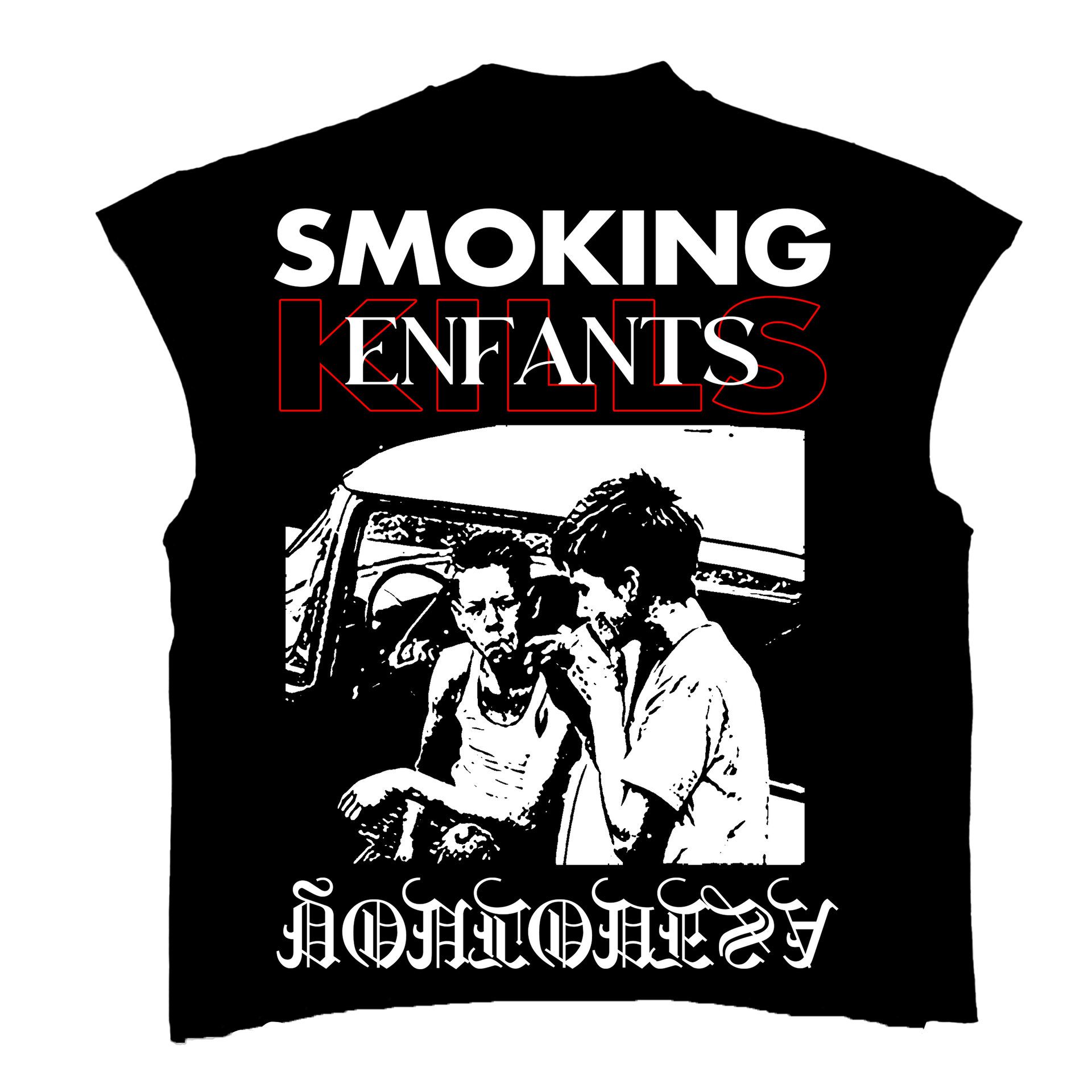 YLSA SMOKING KILLS RED BLACK TEE