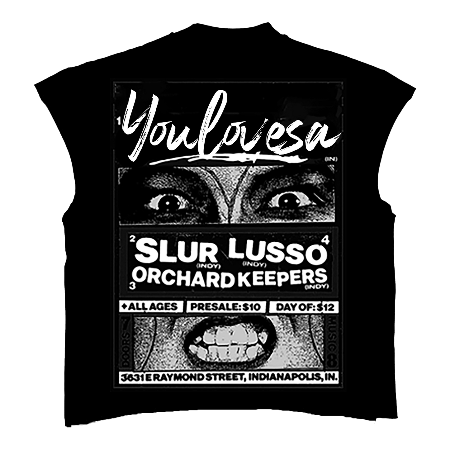 YLSA CONCERT WHITE BLACK TEE