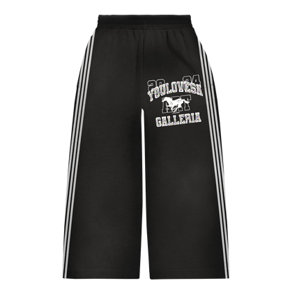 YLSA BLACK RHINESTONE BALL HOG SWEATPANTS