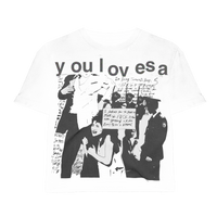 YLSA PROTEST GREY WHITE TEE