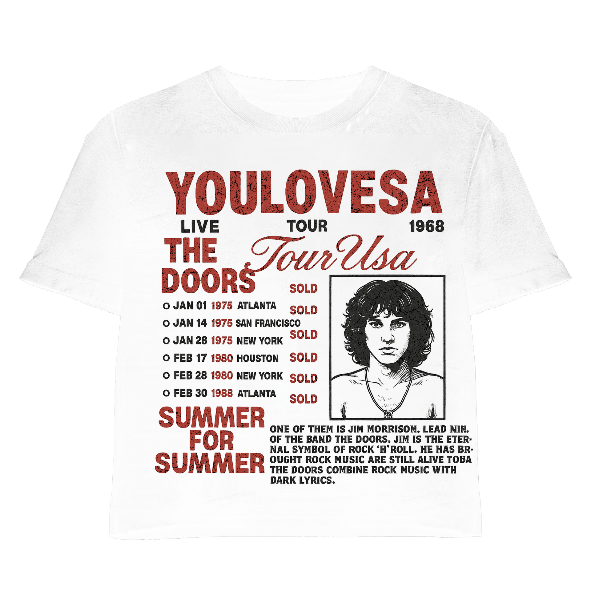 YLSA 1968 WORLD TOUR RED WHITE TEE