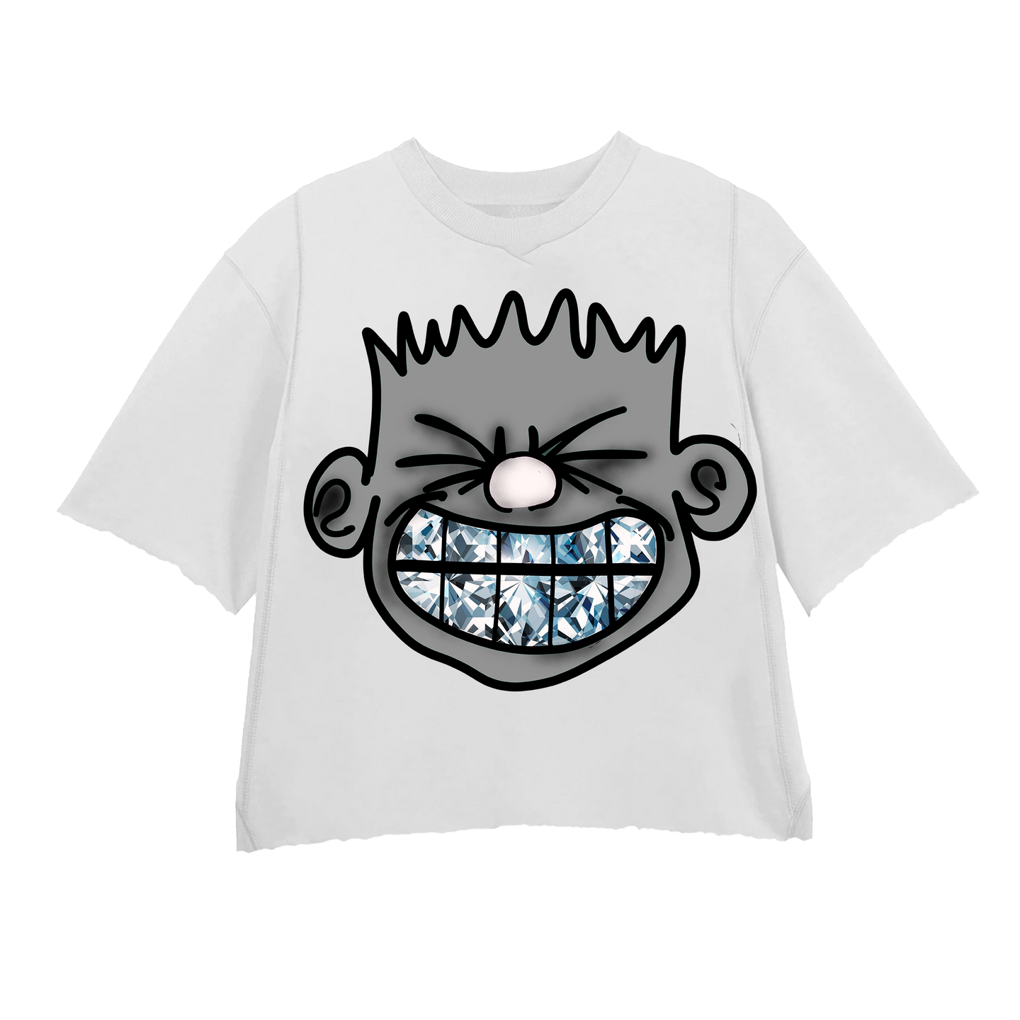 YLSA DIAMOND FACE GREY WHITE TEE