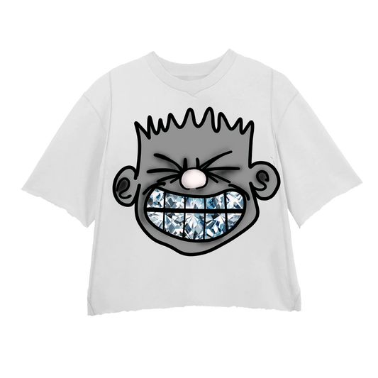 YLSA DIAMOND FACE GREY WHITE TEE