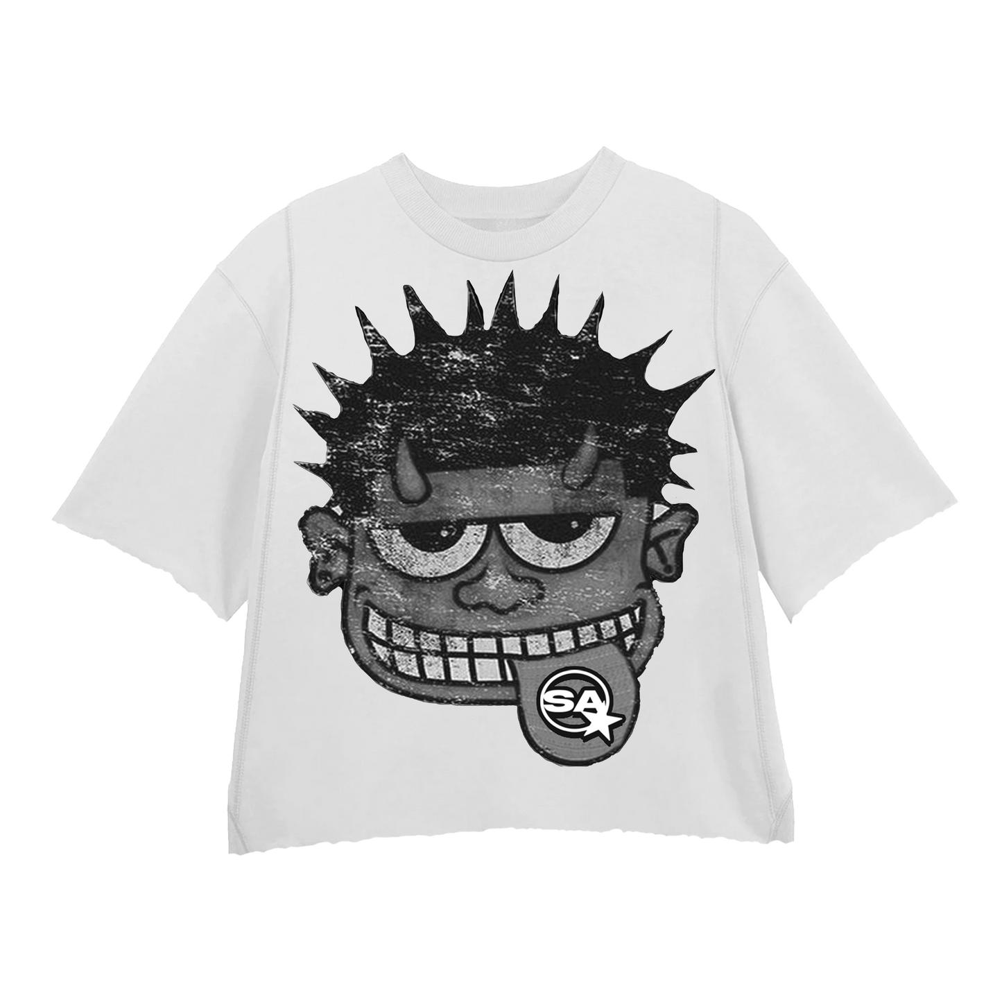 MONSTER GREY WHITE TEE
