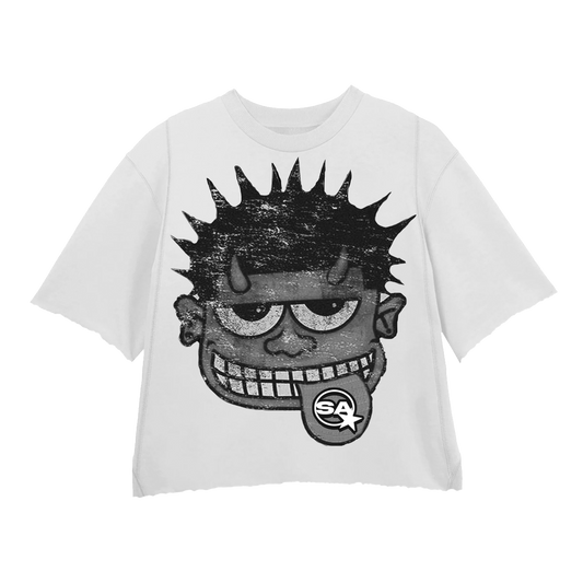 MONSTER GREY WHITE TEE