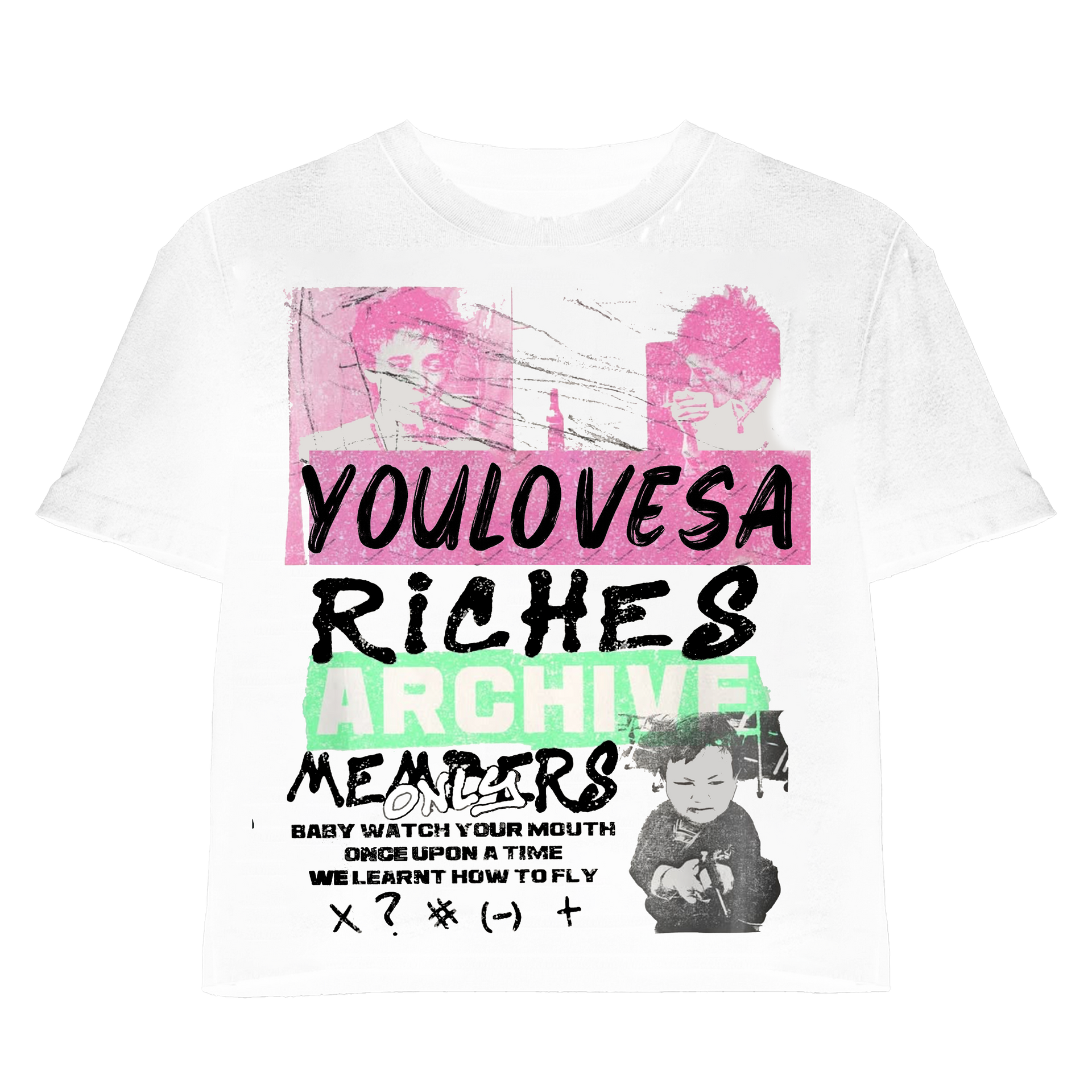 YLSA RICHES PINK WHITE TEE