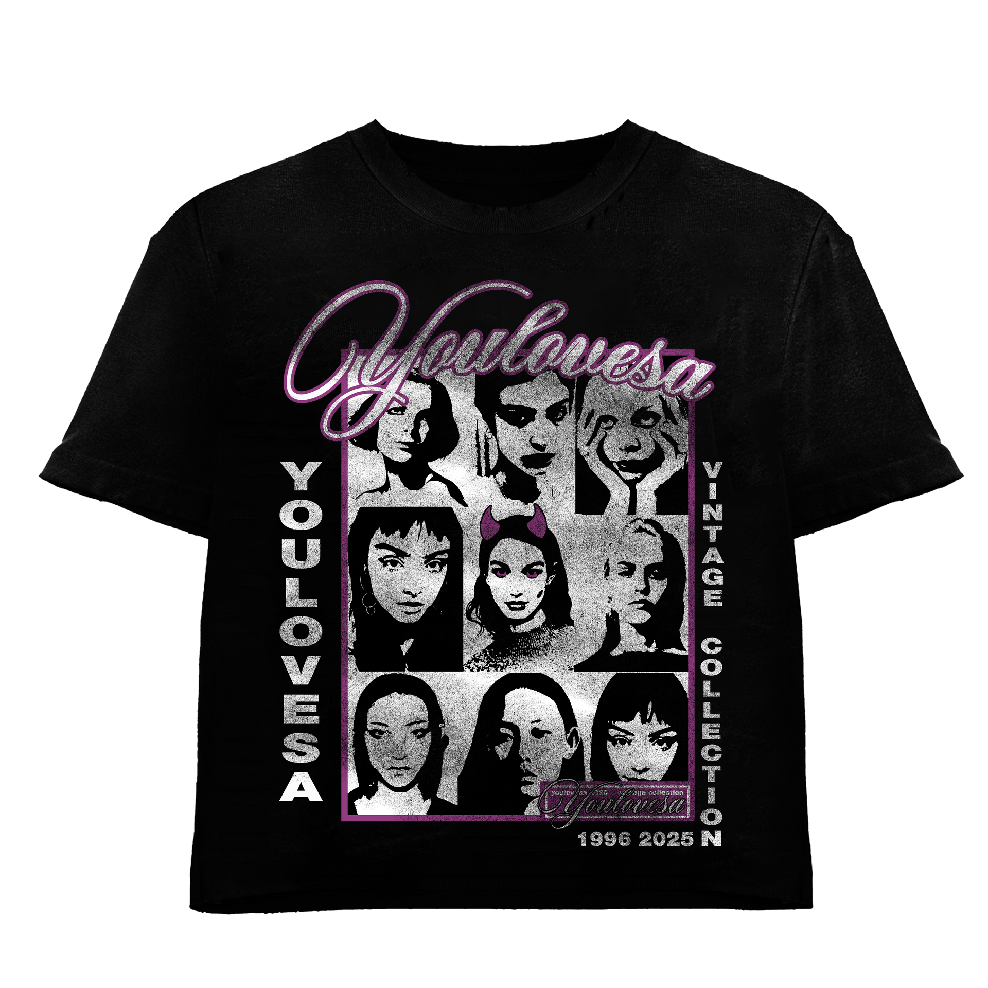YLSA VINTAGE PURPLE BLACK TEE